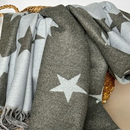 Cashmere Blend Star Scarf in Baby Blue Cashmere Blend Star Scarf in Baby Blue