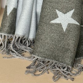 Cashmere Blend Star Scarf in Baby Blue