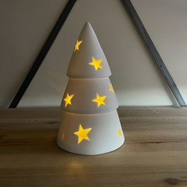 Ceramic LED Christmas Tree with Stars Decoration Ceramic LED Christmas Tree with Stars Decoration
