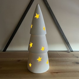 Ceramic LED Large Christmas Tree with Stars Decoration Ceramic LED Large Christmas Tree with Stars Decoration