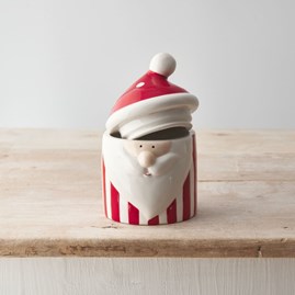 Ceramic Red Santa Storage Pot