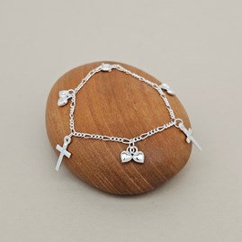 Children's Confirmation Cross And Heart Bracelet Children's Confirmation Cross And Heart Bracelet