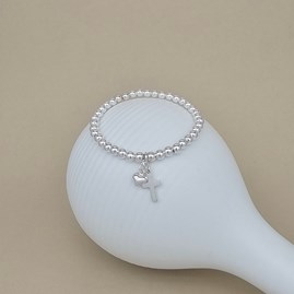 Children's Holy Communion Cross and Heart Bead Bracelet Children's Holy Communion Cross and Heart Bead Bracelet