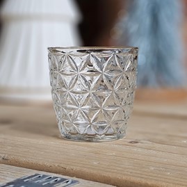 Clear Ridge Glass Tea Light Holder