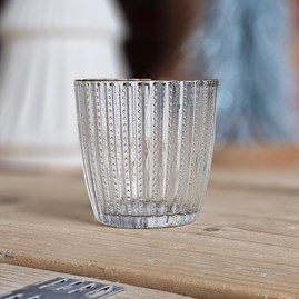 Clear Ridge Glass Tea Light Holder
