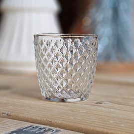 Clear Ridge Glass Tea Light Holder