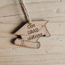 'ConGRADulations' Wooden Hanging Decoration and Card 'ConGRADulations' Wooden Hanging Decoration and Card