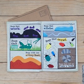 Crinkly Cloth Baby Newspaper Book - Bugs