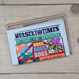 Crinkly Cloth Baby Newspaper Book - Bugs
