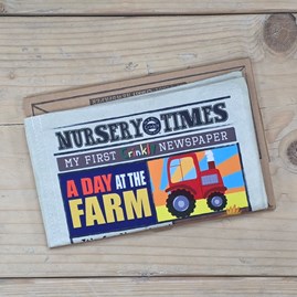 Crinkly Cloth Baby Newspaper Book - Farm Animals