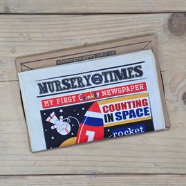 Crinkly Cloth Baby Newspaper Book - Space Count