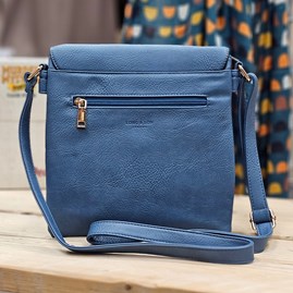 Cross Body Bag With Tassel in Denim Blue Cross Body Bag With Tassel in Denim Blue