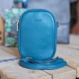 Cross Body Double Zip Bag in Teal Cross Body Double Zip Bag in Teal