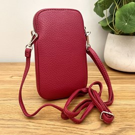Cross Body Phone Bag in Dark Fuchsia Cross Body Phone Bag in Dark Fuchsia