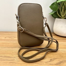 Cross Body Phone Bag in Taupe