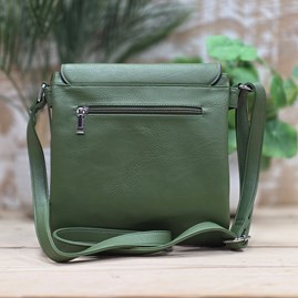 Cross Body Press Stud Bag in Green