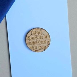 'Dad, No Substitute For You' Football Token and Card 'Dad, No Substitute For You' Football Token and Card