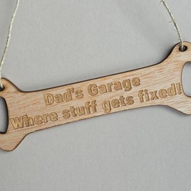 'Dad's Garage' Wooden Spanner Hanging Sign 'Dad's Garage' Wooden Spanner Hanging Sign