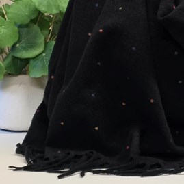 Dots Blanket Scarf in Black Dots Blanket Scarf in Black