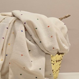 Dots Blanket Scarf in Cream