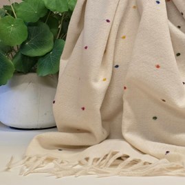 Dots Blanket Scarf in Cream Dots Blanket Scarf in Cream