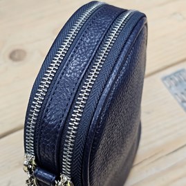 Double Zip Cross Body Bag in Navy Blue Double Zip Cross Body Bag in Navy Blue