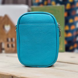 Double Zip Cross Body Bag in Teal Double Zip Cross Body Bag in Teal