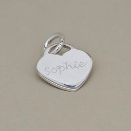 Engraved Silver Heart Necklace With Baptism Cross Engraved Silver Heart Necklace With Baptism Cross