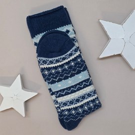 Fair Isle Socks in Blue Fair Isle Socks in Blue