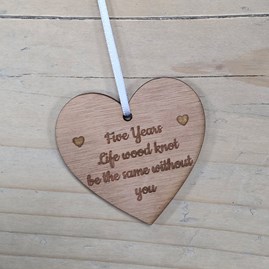 Five Years...Life Without You' Hanging Heart and Card Five Years...Life Without You' Hanging Heart and Card