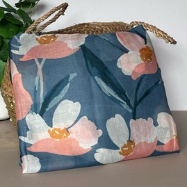 Floral Pattern Scarf in Denim Blue Floral Pattern Scarf in Denim Blue