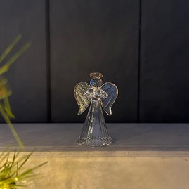 Glass Fluted Dress Angel In Prayer Christmas Decoration