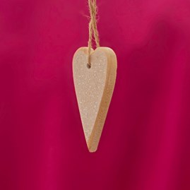 Glittered Wooden Heart Hanging Decoration Glittered Wooden Heart Hanging Decoration