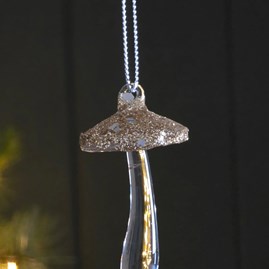 Gold Glass Mushroom Hanging Decoration