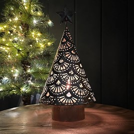 Golden Cone Tree Tea Light Holder