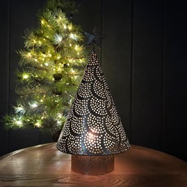 Golden Cone Tree Tea Light Holder