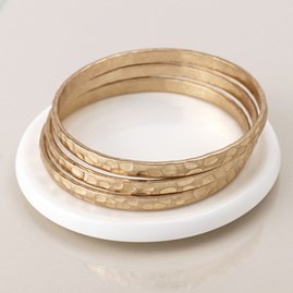 Golden Worn Triple Bangle Set