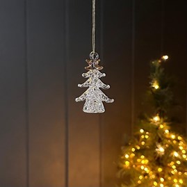 Hanging Gold & Clear Christmas Tree Decoration Hanging Gold & Clear Christmas Tree Decoration