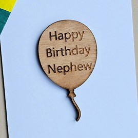 'Happy Birthday Nephew' Balloon Token and Card