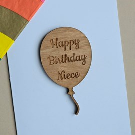 'Happy Birthday Niece' Balloon Token and Card