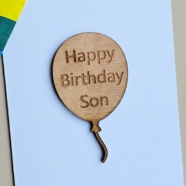 'Happy Birthday Son' Balloon Token and Card