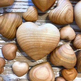 Smooth Cherry Tree Wooden Heart Smooth Cherry Tree Wooden Heart