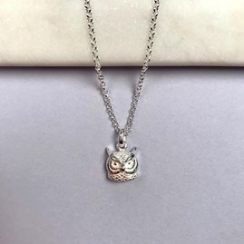 Personalised Solid Silver Owl Necklace Personalised Solid Silver Owl Necklace