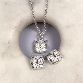 Personalised Solid Silver Owl Necklace Personalised Solid Silver Owl Necklace