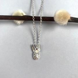 Personalised Solid Silver Hare Necklace