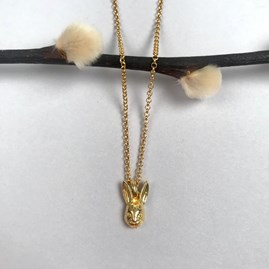 Personalised 18ct Gold Plated Hare Necklace Personalised 18ct Gold Plated Hare Necklace