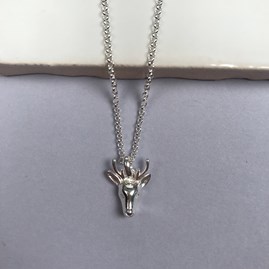 Personalised Solid Silver Stag Necklace Personalised Solid Silver Stag Necklace