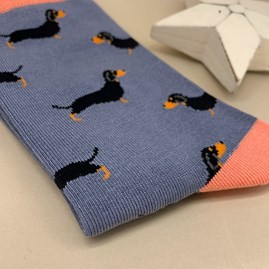 Bamboo Little Sausage Dogs Socks in Blue Bamboo Little Sausage Dogs Socks in Blue