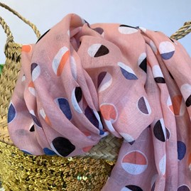 Half Circles Scarf in Pink Half Circles Scarf in Pink