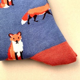 Men's Bamboo Fox Socks In Blue Men's Bamboo Fox Socks In Blue